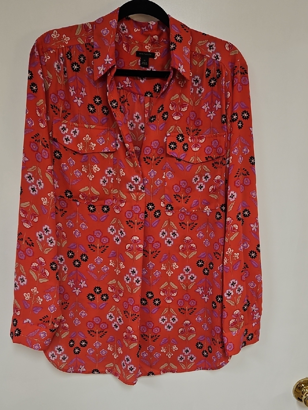 Ann Taylor Camp Shirt  Floral Blouse